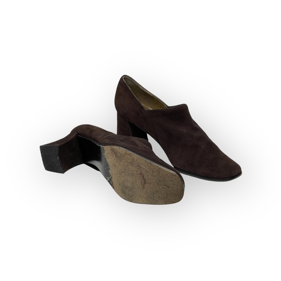 Stuart Weitzman ⌘ Modern Heeled Suede Ankle Shootie Shoe Bootie ⌘ Chocolate 7M - Picture 13 of 16